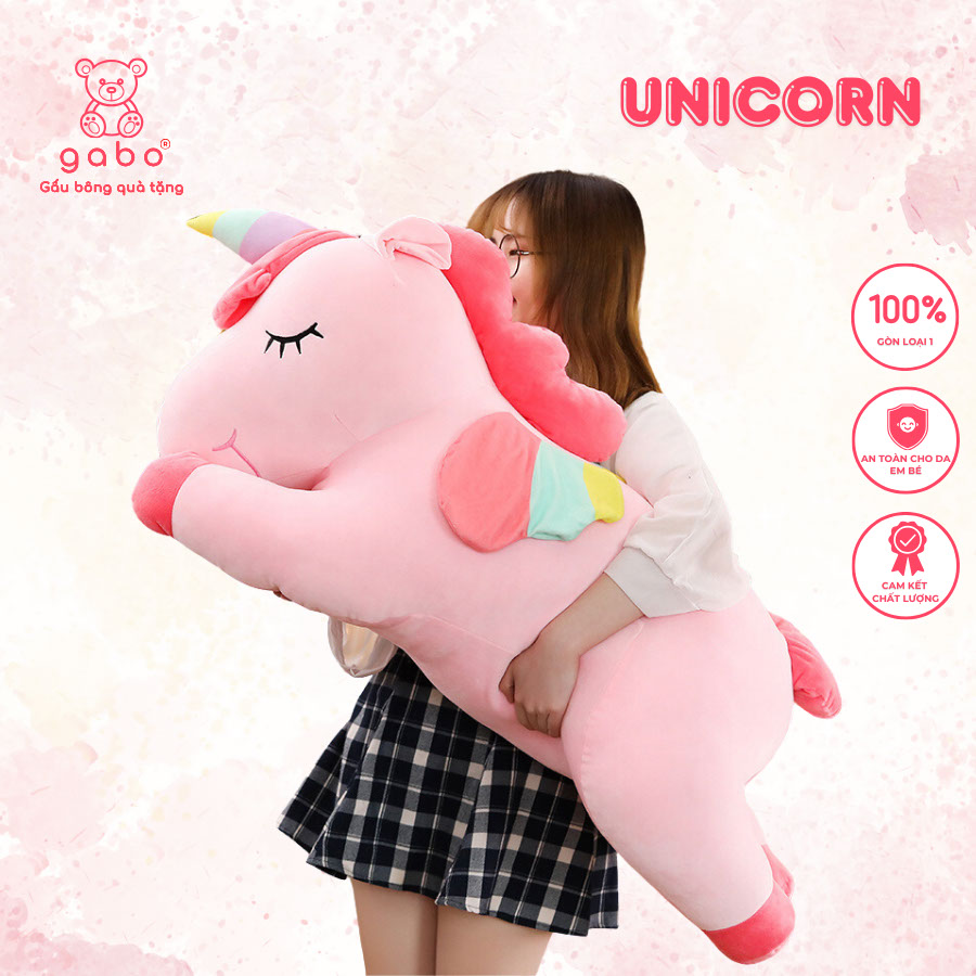 Gấu Bông Ngựa Unicorn kì lân 1 Sừng