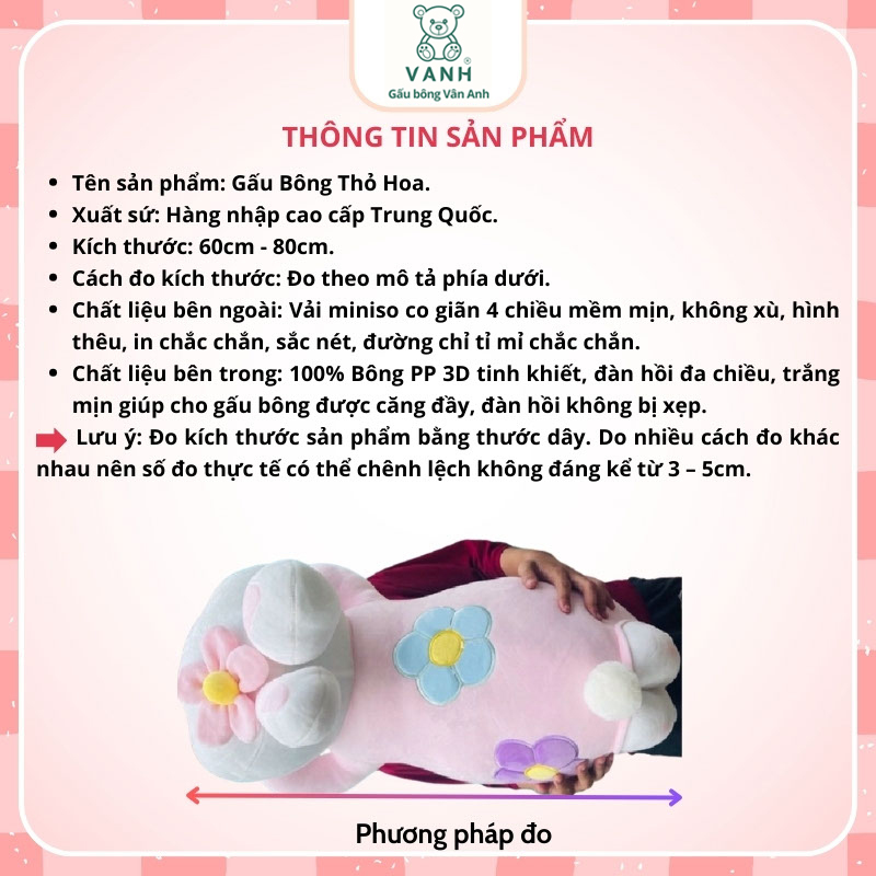 Xưởng sản xuất kinh doanh thú bông quà tặng Quảng Châu cao cấp Gấu Bông Thỏ Hoa, gối ôm Thỏ Nằm Mông Bự