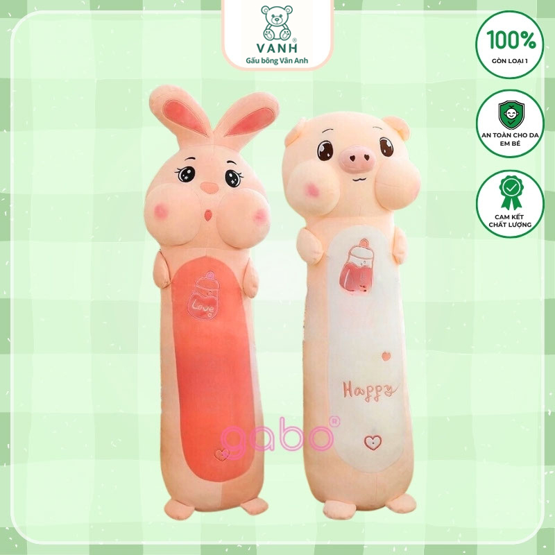 Gấu Bông Thỏ Má Phính - Gối Ôm Heo Má Phính 8 Thỏ Hồng Siêu Xinh Siêu Yêu