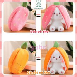 🐰 Gấu Bông Thỏ Trong Quả Dâu & Củ Cà Rốt – Mẫu Quà Tặng Siêu Dễ Thương 3 Gấu Bông Thỏ Trong Quả Dâu, Gabo Gấu Bông - Món Quà Tặng Độc Đáo Cho Bé Yêu
