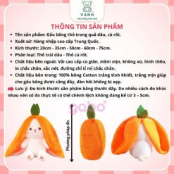 🐰 Gấu Bông Thỏ Trong Quả Dâu & Củ Cà Rốt – Mẫu Quà Tặng Siêu Dễ Thương 8 Gấu Bông Thỏ Trong Quả Dâu