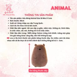 Gấu Bông Animal Size 50 Béo Ú Cute - Gối Ôm Animal