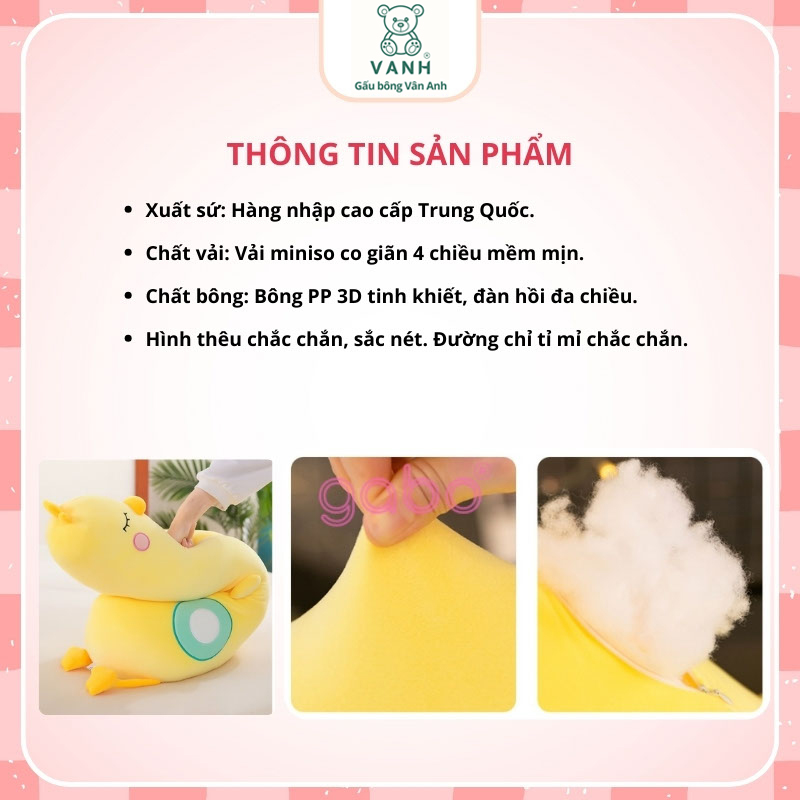 Xưởng sản xuất kinh doanh thú bông quà tặng Quảng Châu cao cấp Gấu bông Vịt nhồi bông Gối Ôm Gà Vịt Size 1m2