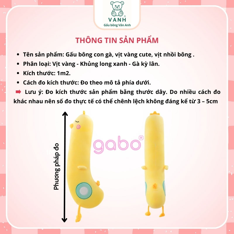 Xưởng sản xuất kinh doanh thú bông quà tặng Quảng Châu cao cấp Gấu bông Vịt nhồi bông Gối Ôm Gà Vịt Size 1m2