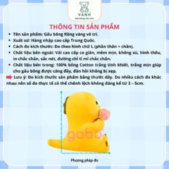 Gấu Bông Rồng Vàng Vô Tri - Rồng Sữa NaiLong Ôm Tim 3 Rồng Vàng Vô Tri - Rồng Sữa NaiLong Ôm Tim