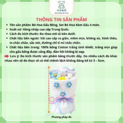 Bó Hoa Gấu Bông Set Bó Hoa Kèm Gấu 4 món