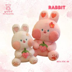 Gấu Bông Thỏ Tai Tim Ôm Quả Dâu, Thỏ Dâu Hàng Quảng Châu