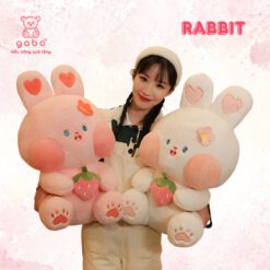Gấu Bông Thỏ Tai Tim Ôm Quả Dâu, Thỏ Dâu Hàng Quảng Châu