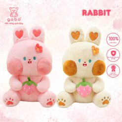 Gấu Bông Thỏ Tai Tim Ôm Quả Dâu, Thỏ Dâu Hàng Quảng Châu