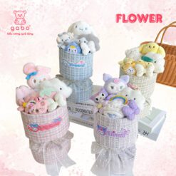 Bó Hoa Gấu Bông Set Bó Hoa Kèm Gấu 4 món