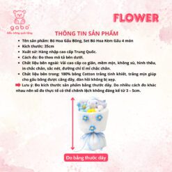 Bó Hoa Gấu Bông Set Bó Hoa Kèm Gấu 4 món