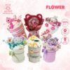 Bó Hoa Gấu Bông Set Bó Hoa Kèm Gấu 4 món