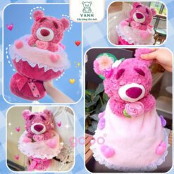 Bó Hoa Thỏ Bông 2in1 Đổi Được 2 Kiểu Kèm Túi Và Đèn 6 bó hoa thỏ bông 2in1