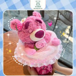 Bó Hoa Thỏ Bông 2in1 Đổi Được 2 Kiểu Kèm Túi Và Đèn 5 bó hoa thỏ bông 2in1