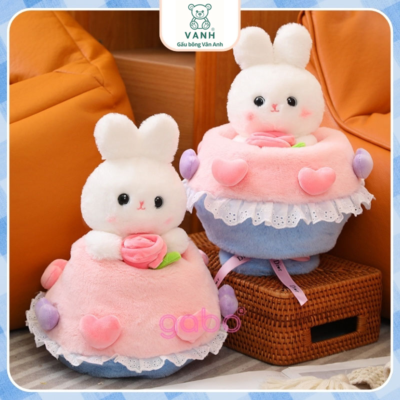 Xưởng sản xuất kinh doanh thú bông quà tặng Quảng Châu cao cấp bó hoa thỏ bông 2in1