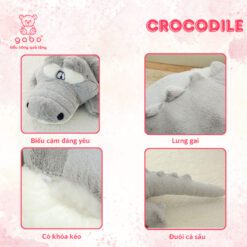 Gấu Bông Cá Sấu Lưng Gai Siêu To Khổng Lồ Có Khoá Kéo