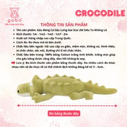 Gấu Bông Cá Sấu Lưng Gai Siêu To Khổng Lồ Có Khoá Kéo