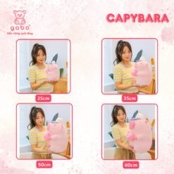 Gấu Bông Capybara Hồng Balo Bóng Chày - Chuột Lang Hồng