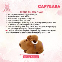 Gấu Bông Capybara Cõng Con, Chuột Lang Đôi Có Dây Rút 7 Gấu Bông Capybara Cõng Con, Chuột Lang Đôi Có Dây Rút