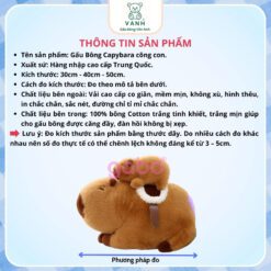 Gấu Bông Capybara Cõng Con, Chuột Lang Đôi Có Dây Rút