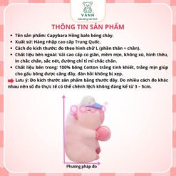 Gấu Bông Capybara Hồng Balo Bóng Chày - Chuột Lang Hồng 8 Gấu Bông Capybara Hồng Balo Bóng Chày - Chuột Lang Hồng