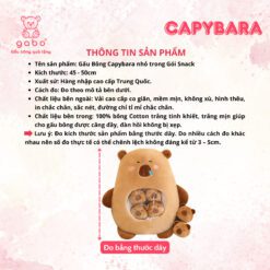 Gấu Bông Capybara Nhỏ Trong Gói Snack Capybara 45cm