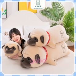 Gấu Bông Chó Pug Nằm Cao Cấp , Gối Ôm Chó Pulldog Mặt Nhăn 2 Gấu Bông Chó Pug Nằm Cao Cấp , Gối Ôm Chó Pulldog Mặt Nhăn