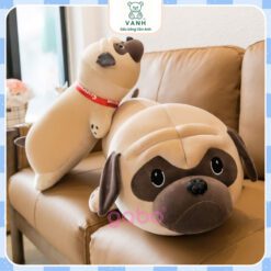 Gấu Bông Chó Pug Nằm Cao Cấp , Gối Ôm Chó Pulldog Mặt Nhăn 6 Gấu Bông Chó Pug Nằm Cao Cấp , Gối Ôm Chó Pulldog Mặt Nhăn
