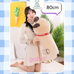 Gấu Bông Chó Pug Nằm Cao Cấp , Gối Ôm Chó Pulldog Mặt Nhăn 4 Gấu Bông Chó Pug Nằm Cao Cấp , Gối Ôm Chó Pulldog Mặt Nhăn