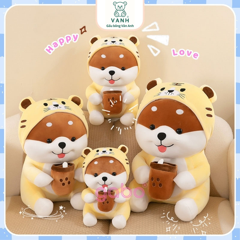Gấu Bông Chó ShiBa Cosplay Cọp, Hổ ôm Trà sữa 12 Gấu Bông Chó ShiBa Cosplay Cọp, Hổ ôm Trà sữa