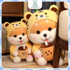 Gấu Bông Chó ShiBa Cosplay Cọp, Hổ ôm Trà sữa 6 Gấu Bông Chó ShiBa Cosplay Cọp, Hổ ôm Trà sữa