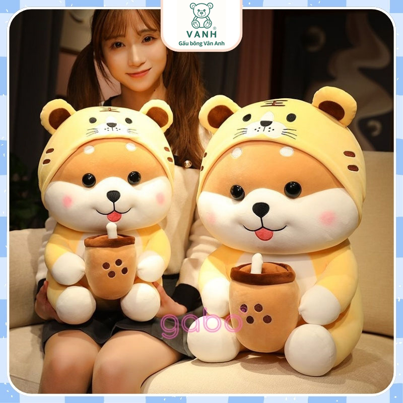 Xưởng sản xuất kinh doanh thú bông quà tặng Quảng Châu cao cấp Gấu Bông Chó ShiBa Cosplay Cọp, Hổ ôm Trà sữa