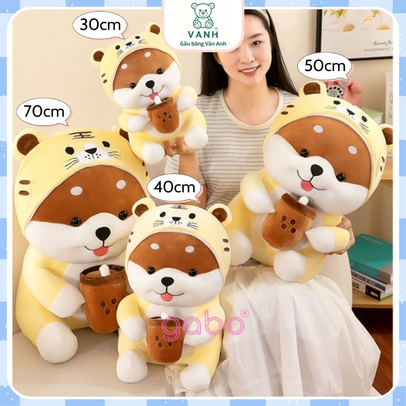 Xưởng sản xuất kinh doanh thú bông quà tặng Quảng Châu cao cấp Gấu Bông Chó ShiBa Cosplay Cọp, Hổ ôm Trà sữa