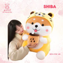 Gấu Bông Chó ShiBa Cosplay Cọp, Hổ ôm Trà sữa