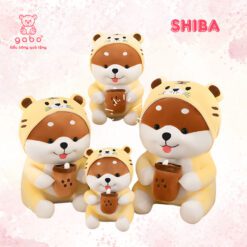 Gấu Bông Chó ShiBa Cosplay Cọp, Hổ ôm Trà sữa