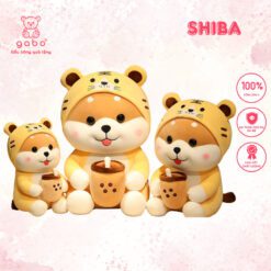 Gấu Bông Chó ShiBa Cosplay Cọp, Hổ ôm Trà sữa