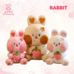 Gấu Bông Thỏ Tai Tim Ôm Quả Dâu, Thỏ Dâu Hàng Quảng Châu
