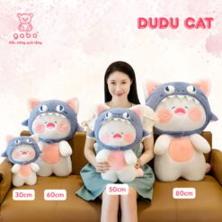 Gấu Bông Mèo Du Du Mũ Cá Mập - Mèo Đầu Cá Đội Nón