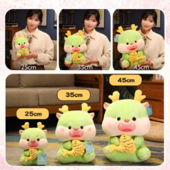 Gấu Bông Rồng Xanh Cầm Cá Rồng Con Vô Tri Siêu Cute