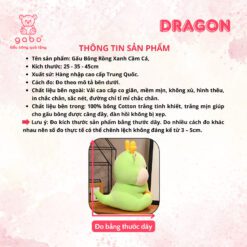 Gấu Bông Rồng Xanh Cầm Cá Rồng Con Vô Tri Siêu Cute