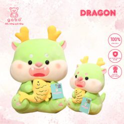 Gấu Bông Rồng Xanh Cầm Cá Rồng Con Vô Tri Siêu Cute