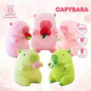 Gấu Bông Capybara Rút Trái Cây - Chuột Lang Xanh Rút Đào Bơ