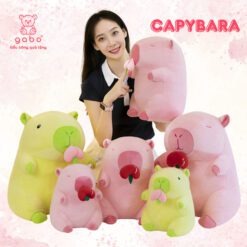 Gấu Bông Capybara Rút Trái Cây - Chuột Lang Xanh Rút Đào Bơ