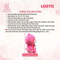 Gấu Bông Gấu Dâu Mũ Đeo Nơ, Hàng Quảng Châu Lông Mịn