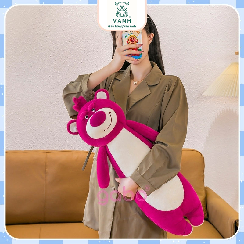 Xưởng sản xuất kinh doanh thú bông quà tặng Quảng Châu cao cấp Gấu Bông Gấu Dâu Đứng Dài Lotso, Gối Ôm Gấu Dâu