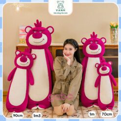 Gấu Bông Gấu Dâu Đứng Dài Lotso, Gối Ôm Gấu Dâu 2 Gấu Bông Gấu Dâu Đứng Dài Lotso, Gối Ôm Gấu Dâu
