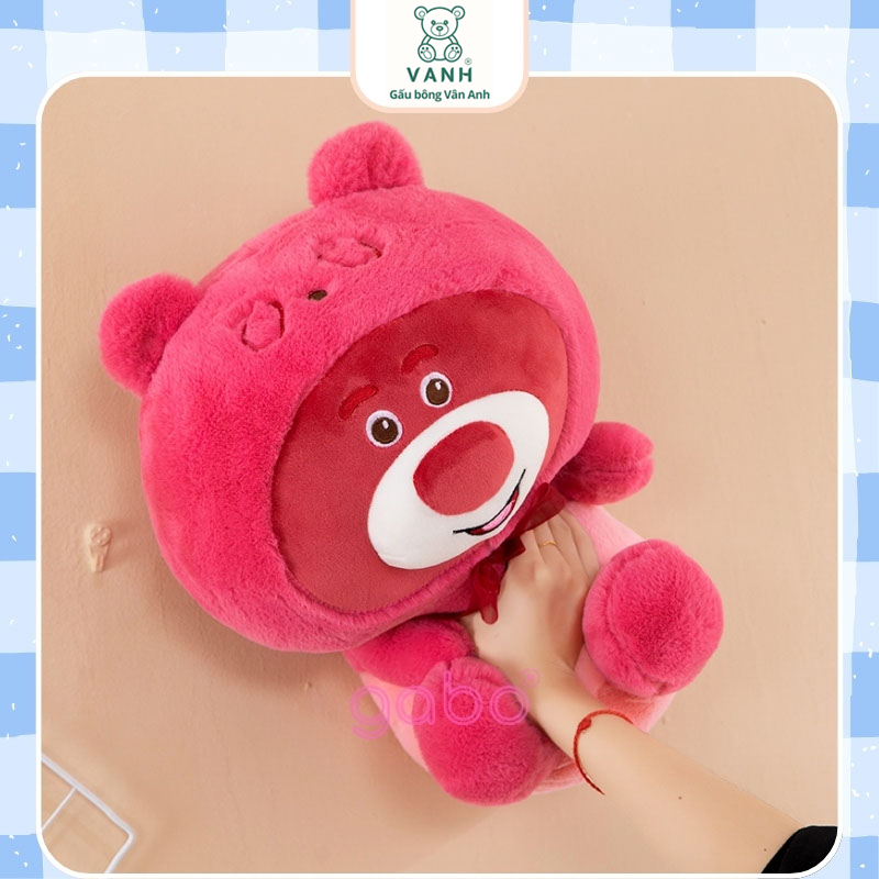 Xưởng sản xuất kinh doanh thú bông quà tặng Quảng Châu cao cấp Gấu Bông Gấu Dâu Mũ Đeo Nơ, Hàng Quảng Châu Lông Mịn