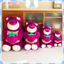 Gấu Bông Gấu Dâu Ôm Quả Dâu, Lotso Dâu Lông Mịn