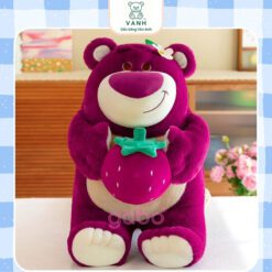 Gấu Bông Gấu Dâu Ôm Quả Dâu, Lotso Dâu Lông Mịn
