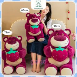 Gấu Bông Gấu Dâu Ôm Quả Dâu, Lotso Dâu Lông Mịn